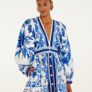 GORGEOUS FARM RIO GARDEN TILES MINI DRESS M